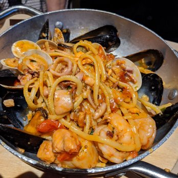 Napule - Pasta pescatore w mussels, clams, octopus, shrimp, delicious!!! Generous portion of seafood - Pizza Near Me - Sarasota, Florida