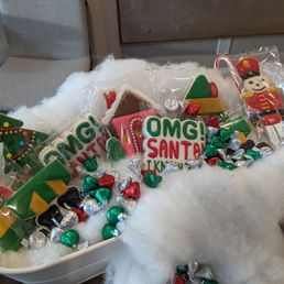 Elf and Christmas themed cookies Elf and Christmas themed cookies
