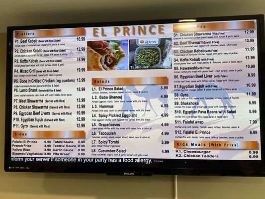 Menu photo 4 El Prince Restaurant Wesley Chapel, FL
