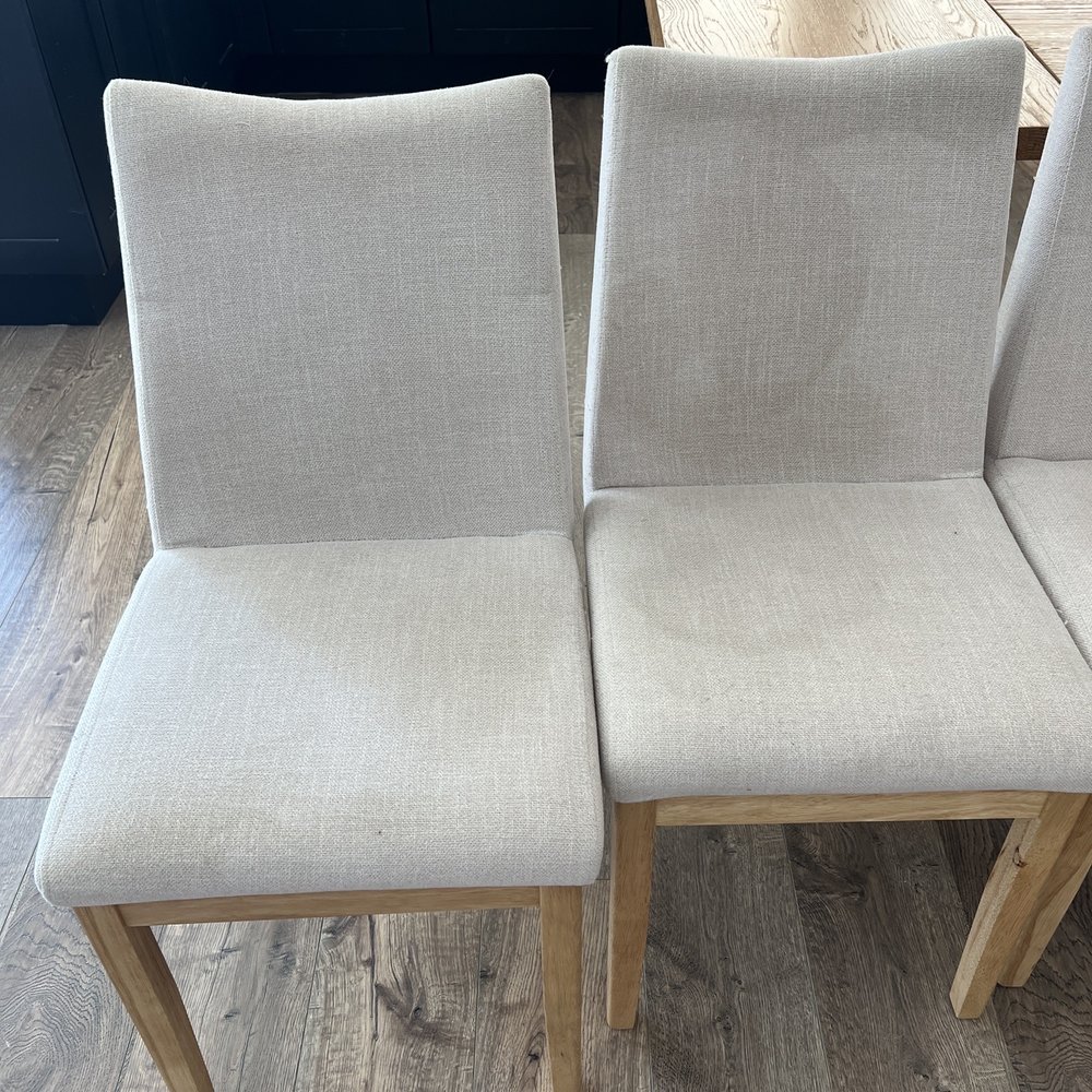 Steam Pros Carpet & Tile Cleaning - Chairs stained with cleaning solution from a previous company - Carpet Cleaning Near Me Steam Pros Carpet & Tile Cleaning - Chairs stained with cleaning solution from a previous company - Carpet Cleaning Near Me