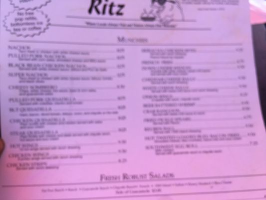 Menu photo 4 The Ritz Arnolds Park, IA