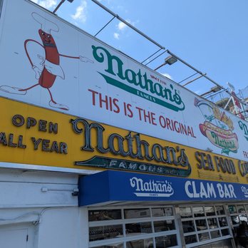 Nathan's Famous - Side of store - Hot Dogs Near Me - Brooklyn, New York Nathan's Famous - Side of store - Hot Dogs Near Me - Brooklyn, New York