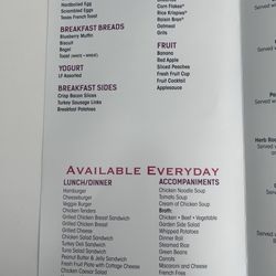 Central Florida Regional Hospital - Normal breakfast menu