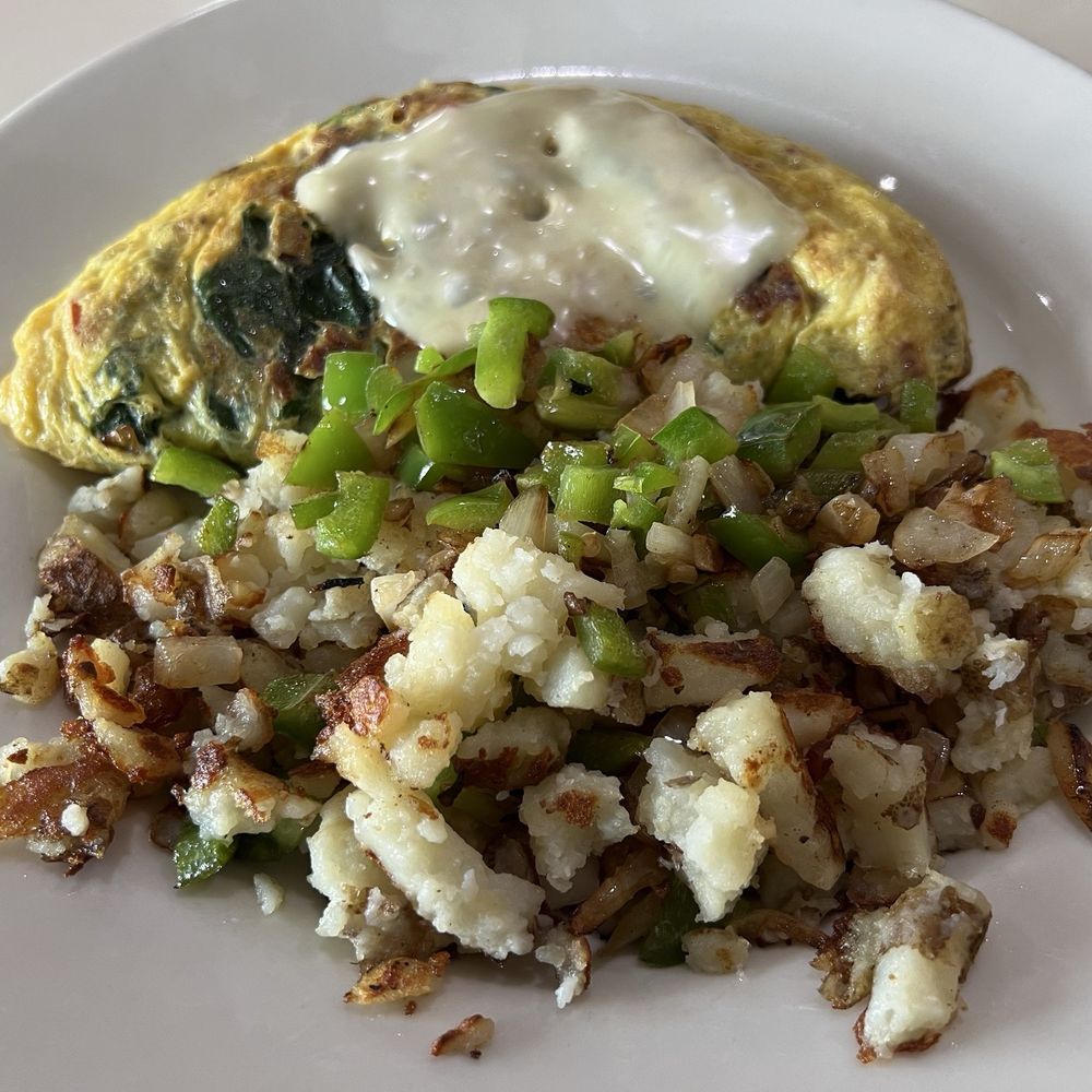 Spring House Restaurant - Florentine Omelette and home fries from their daily special menu. - New American Near Me - Hesperia, California Spring House Restaurant - Florentine Omelette and home fries from their daily special menu. - New American Near Me - Hesperia, California