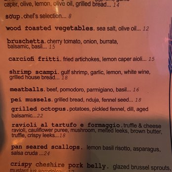 Ava - Menu (2/10/22) - Italian Near Me - Tampa, Florida