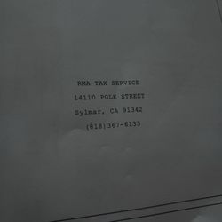R M A Tax Service - This is an example of bad financial taxing service.