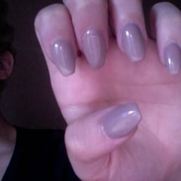 acrylic full set with gel polish, coffin shape