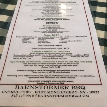 Barnstormer Barbeque - Menu - Barbeque Near Me - Fort Montgomery, New York Barnstormer Barbeque - Menu - Barbeque Near Me - Fort Montgomery, New York
