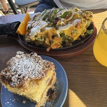 Breakfast Club - The George with chicken instead of bacon and a side of coffee cake - Breakfast & Brunch Near Me - Walnut Creek, California Breakfast Club - The George with chicken instead of bacon and a side of coffee cake - Breakfast & Brunch Near Me - Walnut Creek, California