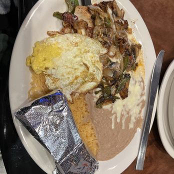 Chico's Mexican Restaurant - Pollo Chicken Santa Fe. Delicious! I added the fried egg. - Mexican Near Me - Edmond, Oklahoma