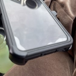 AT&T Store - Large air bubbles. The one on the bottom right corner was much bigger until I rubbed it out as best as I could.