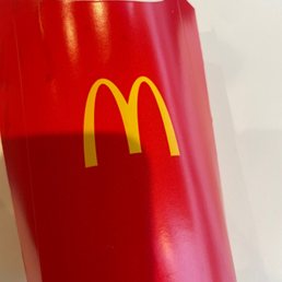 a red box with a mcdonald's logo