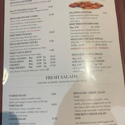 Mingler's Restaurant & Pub - Menu