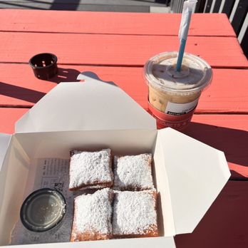 Beignets & Brew - a box of beignets and a cup of coffee - Coffee & Tea Near Me - Destin, Florida Beignets & Brew - a box of beignets and a cup of coffee - Coffee & Tea Near Me - Destin, Florida