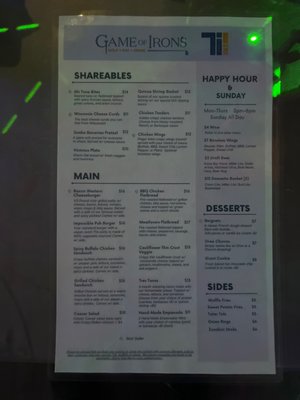 Menu photo 3 Game of Irons Oak Brook, IL