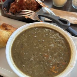 Lentil soup and bread $8 Lentil soup and bread $8