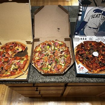 Round Table Pizza - Side (Pudge Bros) by side (Round table)  by side (Pizza Coop) comparison of medium combos. Round table was the best of the three. - Pizza Near Me - Lynnwood, Washington