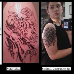 Leap of Faith Tattoo and Body Piercing - #1 is the tattoo I wanted.  #2 is that tattoo I had Brian coverup.  The next photos are what Brian worked on.