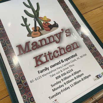Manny's Kitchen - Mexican Near Me - Captain Cook, Hawaii
