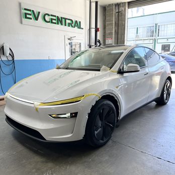 EV Central - 2026 Tesla Model Y Repainted for Factory Paint Defects - Auto Repair Near Me - San Francisco, California