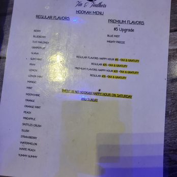 Fin & Feathers - Hookah menu - Soul Food Near Me - Douglasville, Georgia