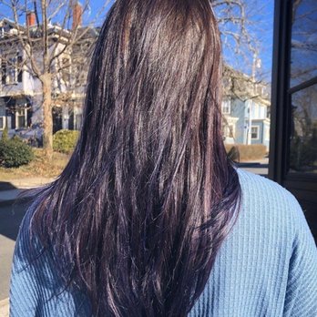 Astoria Salon - Purple bayalage highlights - Hair Salons Near Me - Warwick, Rhode Island