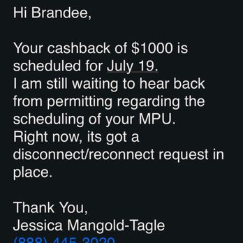 My Smart House - Customer service department again offering nothing by lies. Going on 3 months and still no check. - Solar Installation Near Me - Murrieta, California