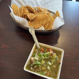 Spicy salsa and chips