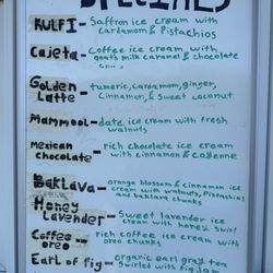 Specialty flavors of the week at Old Towne Ice Cream