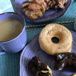 Daylight Donuts - Pine cone, Apple fritter, glazed, chocolate old fashioned