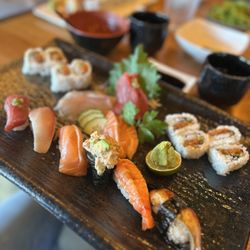 Bon Japanese Cuisine - Chef's choice sashimi and sushi.