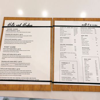 Holly and Hudson - Menu - Nail Salons Near Me - Irvine, California Holly and Hudson - Menu - Nail Salons Near Me - Irvine, California