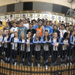 Chesapeake Senior High School - The Chesapeake high school cheerleaders and fans supporting the basketball team.