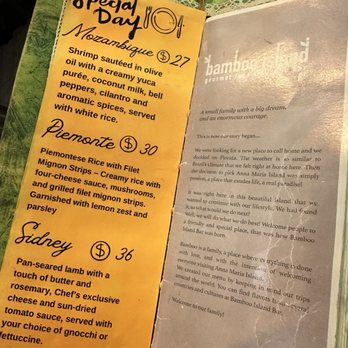 Bamboo Island Bar - Menu bio and specials this night - Wine Bars Near Me - Bradenton Beach, Florida
