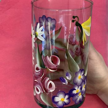 Amy's Flower Junction - Hand painted vase - Florists Near Me - Lumberton, New Jersey