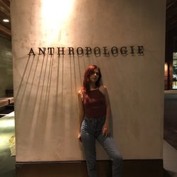 Anthropologie - Anthropologie sign being modeled by Kailey Kristin