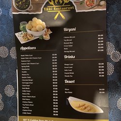 Tikki Indian Restaurant - Menu