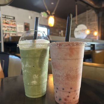 Factory Tea Bar - San Gabriel - Matcha and Strawberry - Bubble Tea Near Me - San Gabriel, California