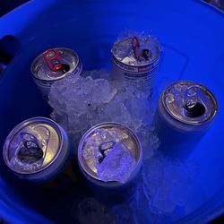 AMP'D - 02/21/2026 bucket of seltzers....only bad thing is they open ALL of them & they can tip over & spill and/or fill with the ice H20