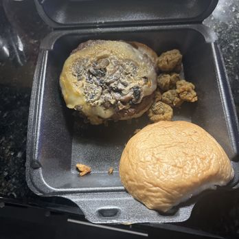 Bayou City Wings - So, I ask for a Mushroom Swiss Burger with a Sourdough bun on it. But instead, they put a regular bun on it. That's not what I ask for. - Sports Bars Near Me - Houston, Texas Bayou City Wings - So, I ask for a Mushroom Swiss Burger with a Sourdough bun on it. But instead, they put a regular bun on it. That's not what I ask for. - Sports Bars Near Me - Houston, Texas