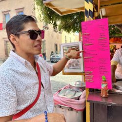 Taste of San Miguel - Omar describing the ice cream flavors available.