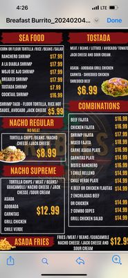 Menu photo 6 Robles Taqueria Clovis, CA