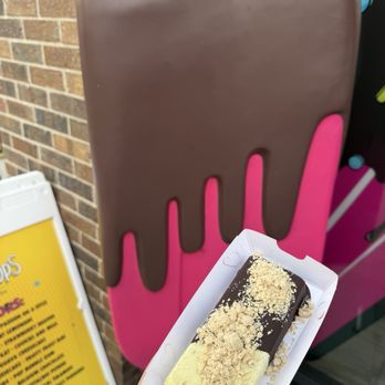 Pop Pops Fabulous Paleta - Pistachio popsicle with dark chocolate dip and mazapan crumbs - Ice Cream & Frozen Yogurt Near Me - San Diego, California