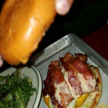 Union Assembly - Baseline Burger adorned with a special order of bacon - New American Near Me - Detroit, Michigan Union Assembly - Baseline Burger adorned with a special order of bacon - New American Near Me - Detroit, Michigan