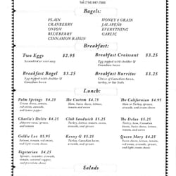 Sandwich menu