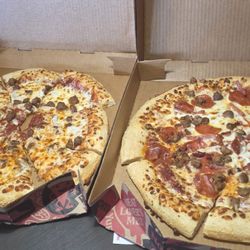 Pizza Hut - Large hand -tossed Meat Lover; large hand-tossed Cheese/Italian Sausage pizzas