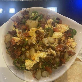 Village Pub - Pictured the Meat Lovers Skillet added Jalapeño... cuz ya know I like it hot! - Pubs Near Me - Las Vegas, Nevada Village Pub - Pictured the Meat Lovers Skillet added Jalapeño... cuz ya know I like it hot! - Pubs Near Me - Las Vegas, Nevada