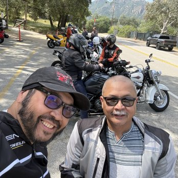 Rock Store - Dean and I with fellow motorcycle enthusiasts at the Rock Store 3/27/2026. We stopped by before going up and ride the infamous Snake! - Burgers Near Me - Cornell, California