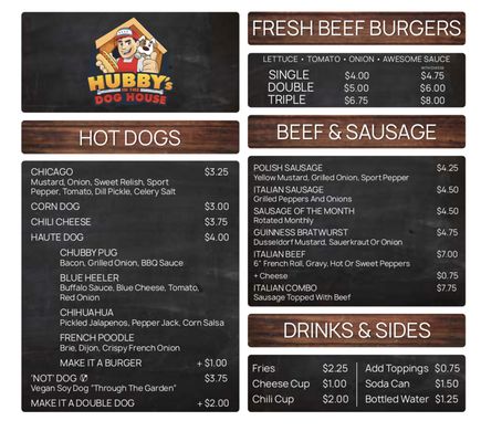 Menu photo 5 Hubby's Dog House Mt. Prospect, IL