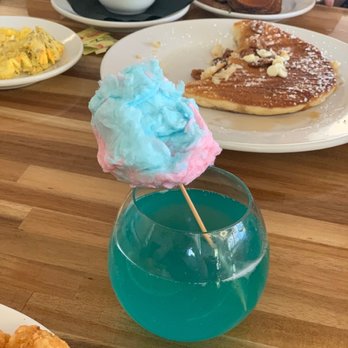 Redhead Bay Cafe - Cotton candy mimosa - so good. Not too sweet but you can add the cotton candy to make sweeter. Background, single butter pecan pancake - New American Near Me - Virginia Beach, Virginia Redhead Bay Cafe - Cotton candy mimosa - so good. Not too sweet but you can add the cotton candy to make sweeter. Background, single butter pecan pancake - New American Near Me - Virginia Beach, Virginia
